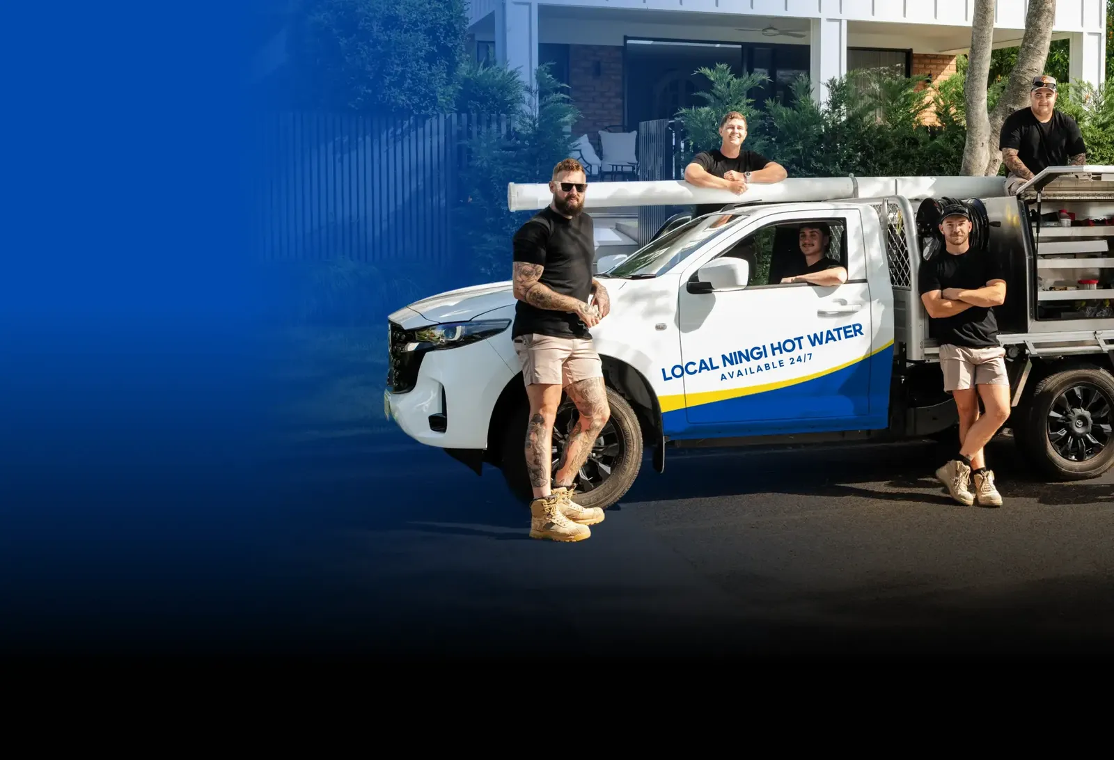 Local Ningi Hot Water team with the ute